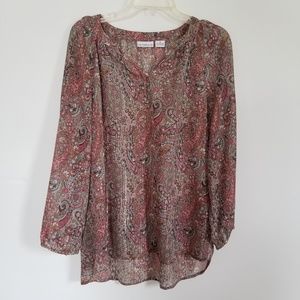 Liz Claiborne Paisley Sheer Blouse